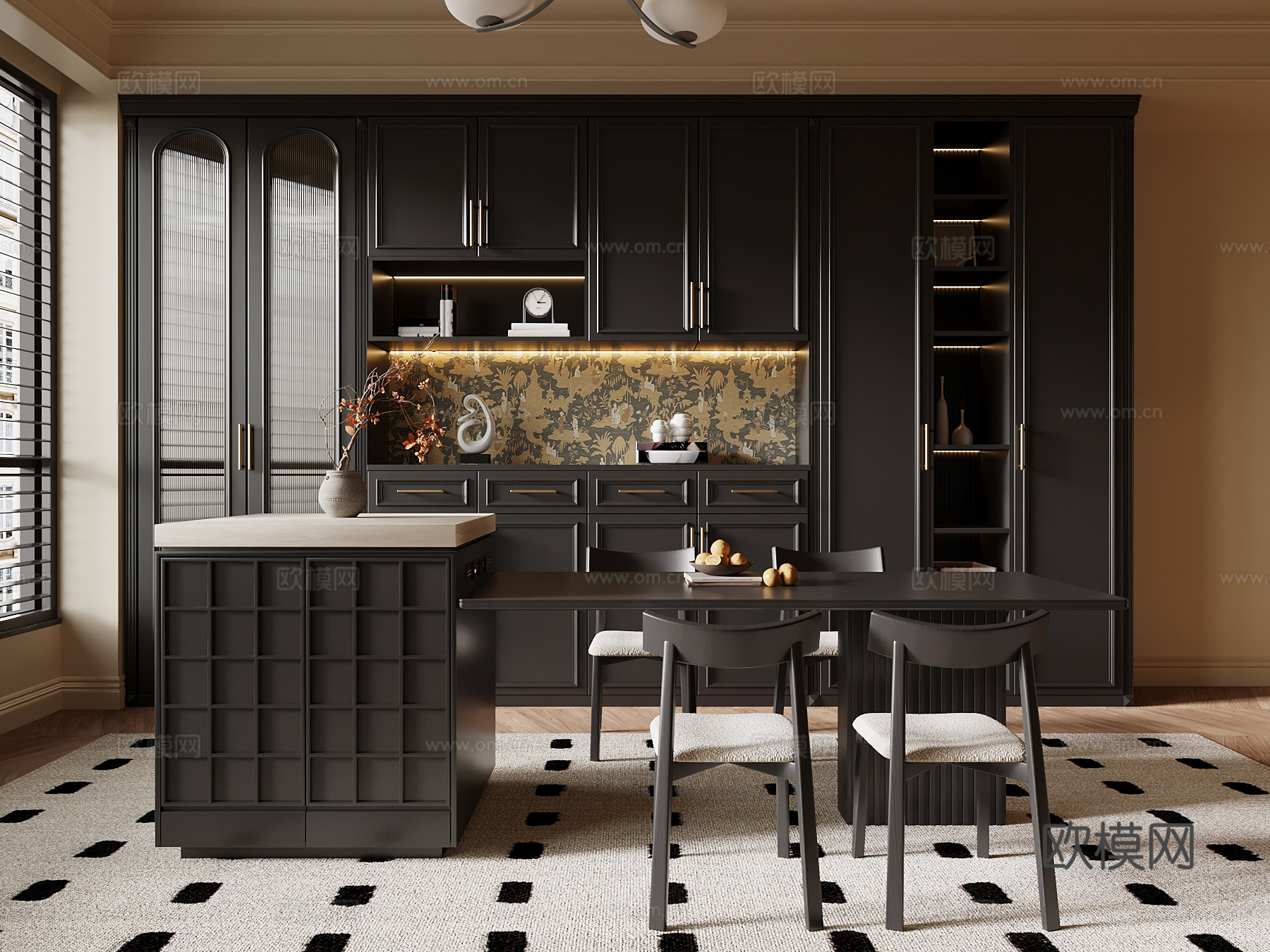 法式餐厅su模型