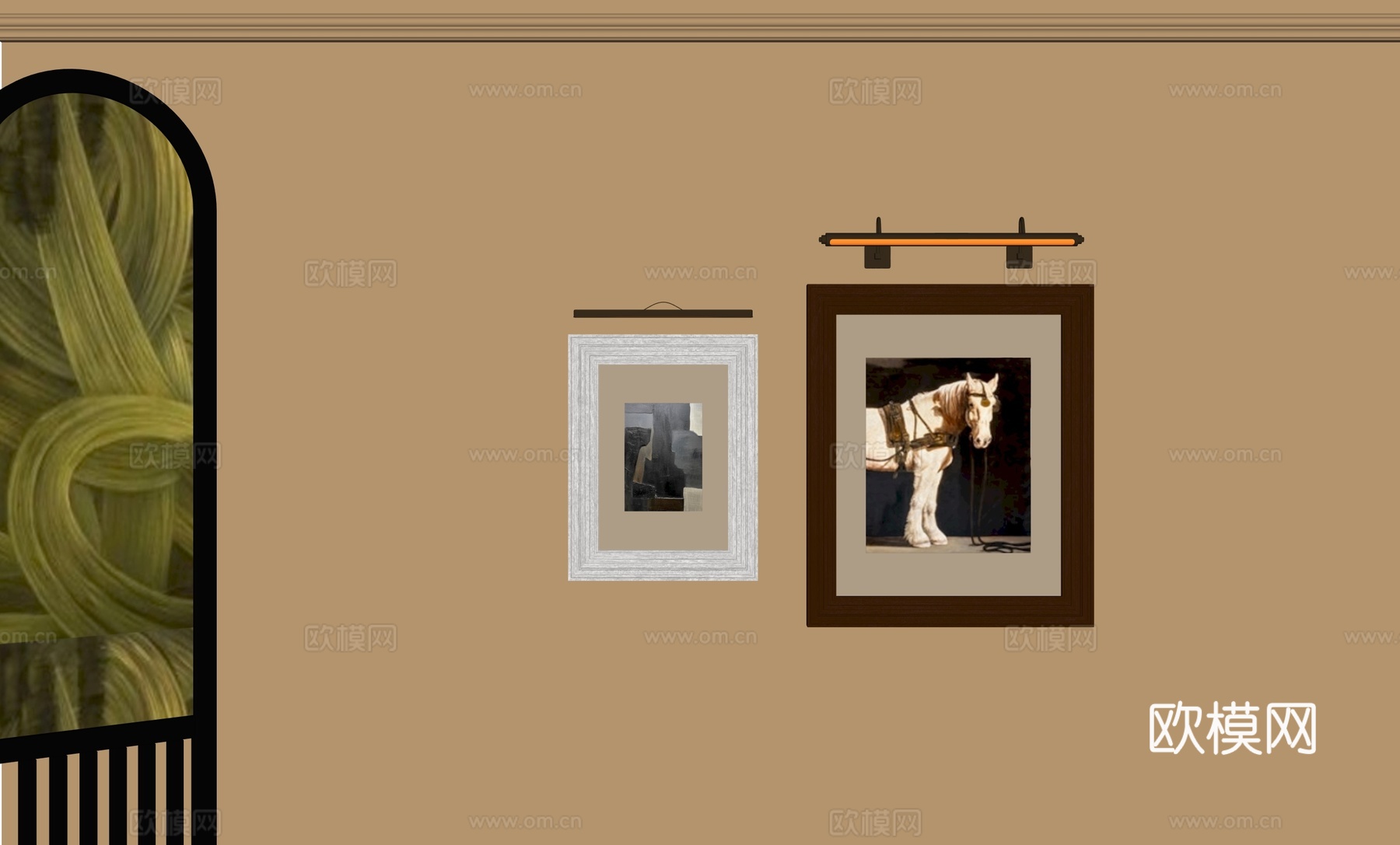 现代法式复古装饰画su模型