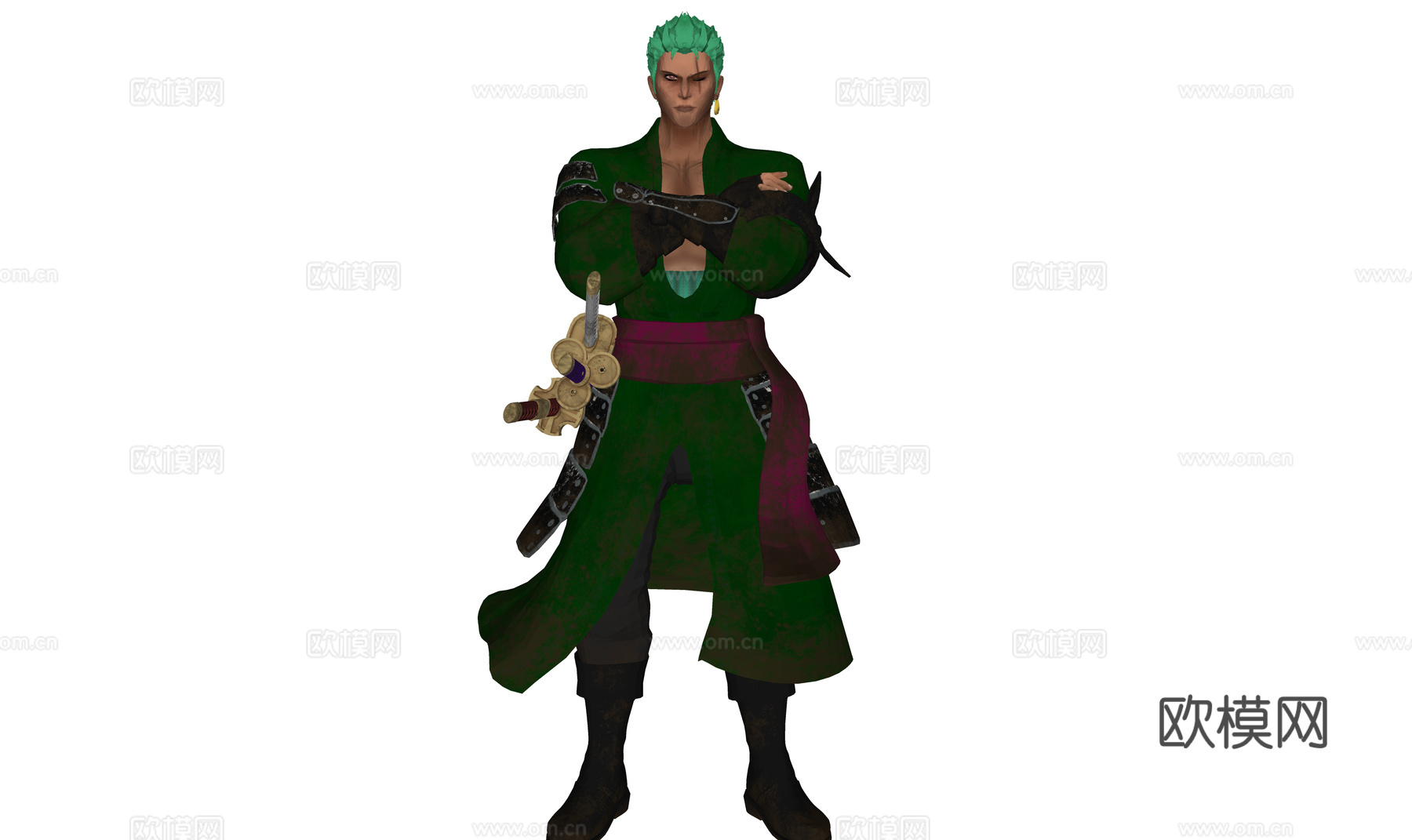 现代动漫人物 动漫武士 日漫武士 战士su模型