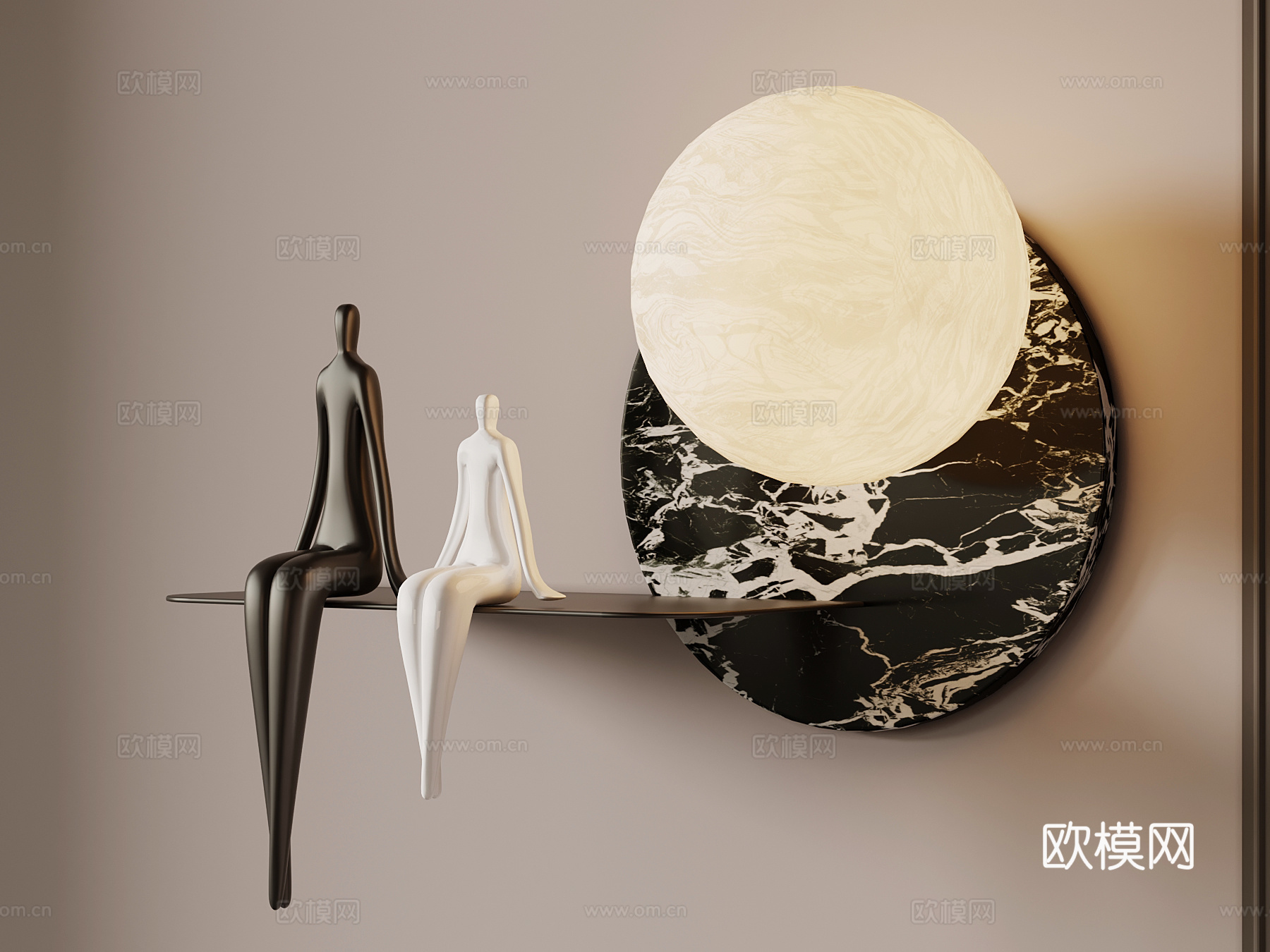 现代意式壁灯 装饰灯su模型