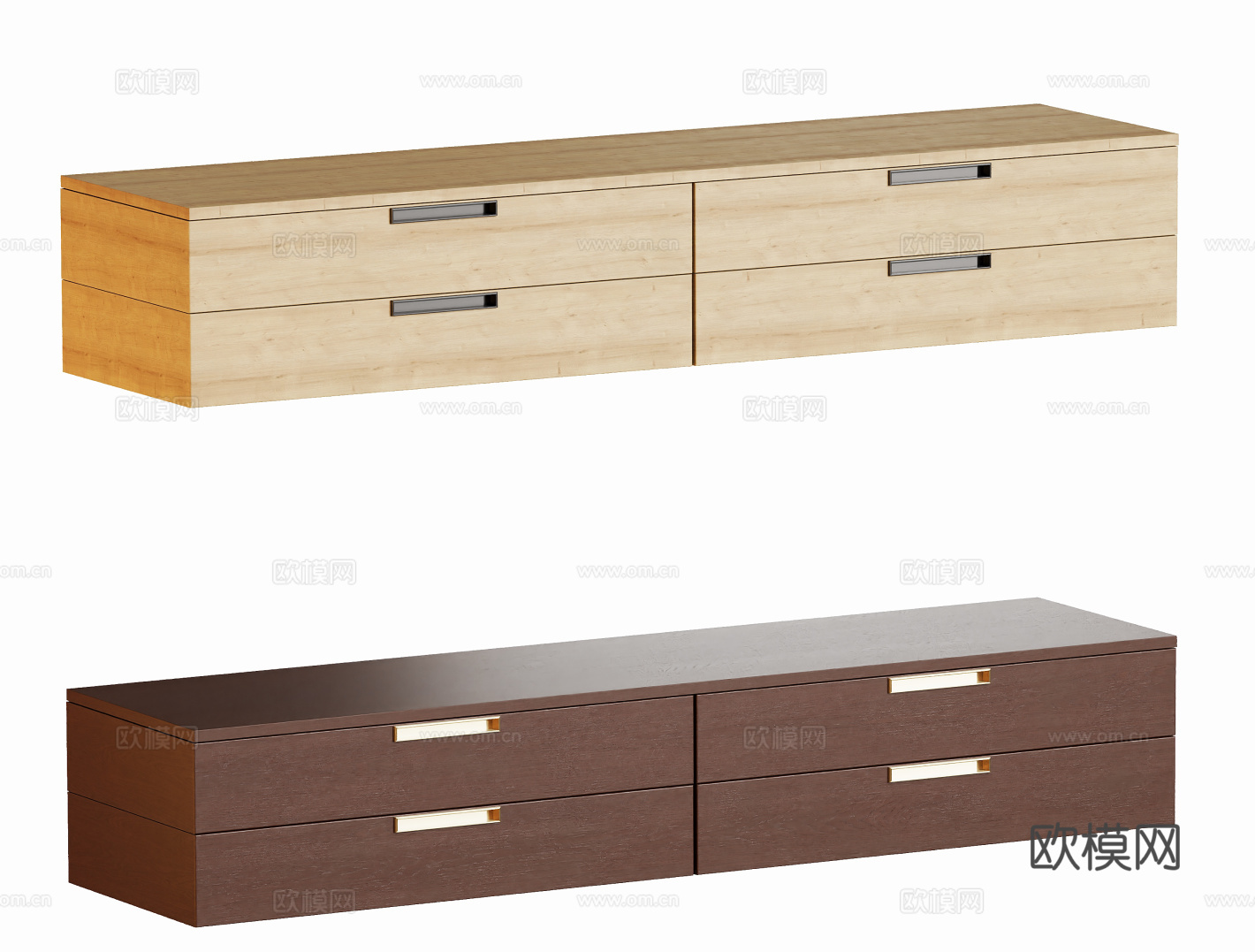 现代真皮悬浮电视柜su模型