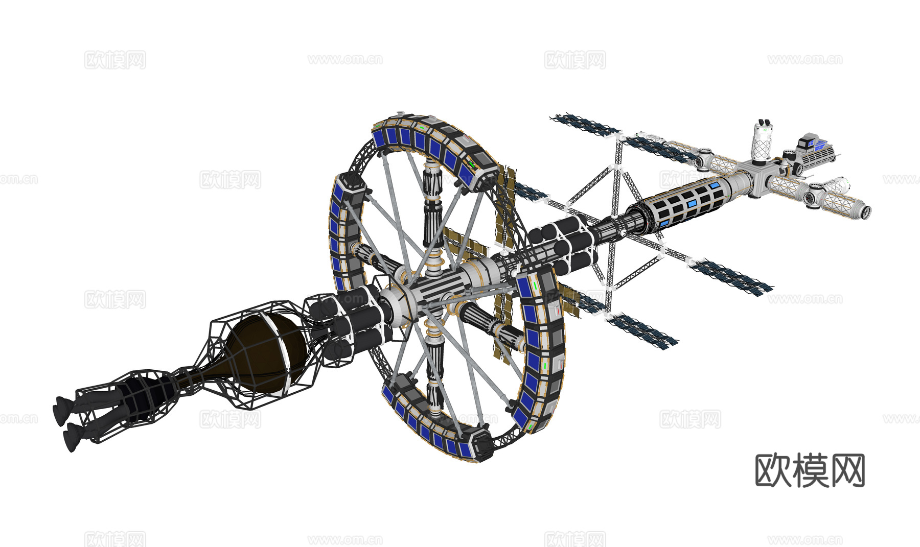 科技感太空飞船 空间站 宇宙空间站su模型