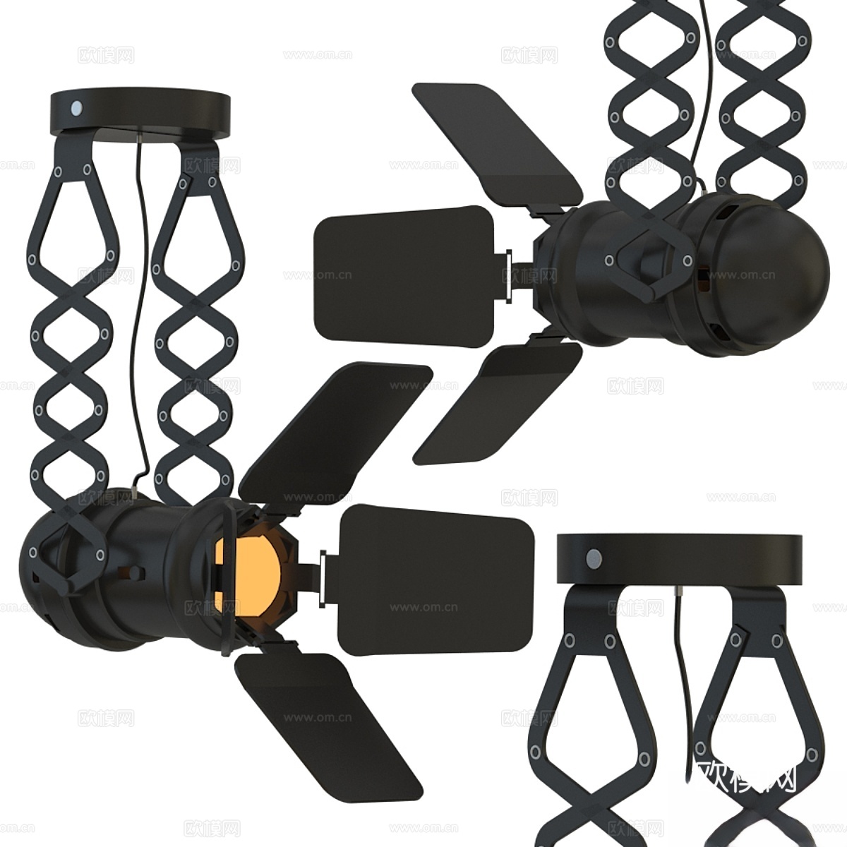 水晶吊灯聚光灯3d模型下载