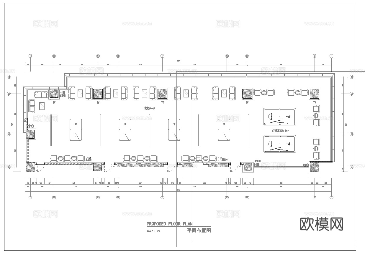 246平台球室 最新平面施工图合集cad施工图