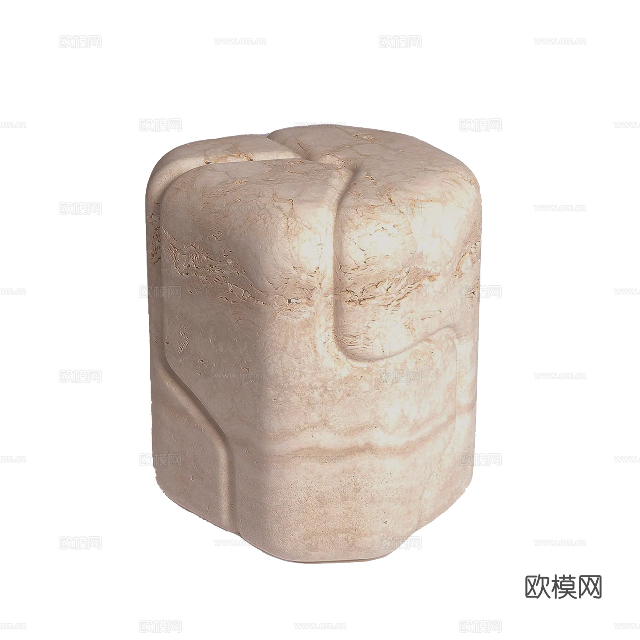 异形石材矮墩 边几su模型