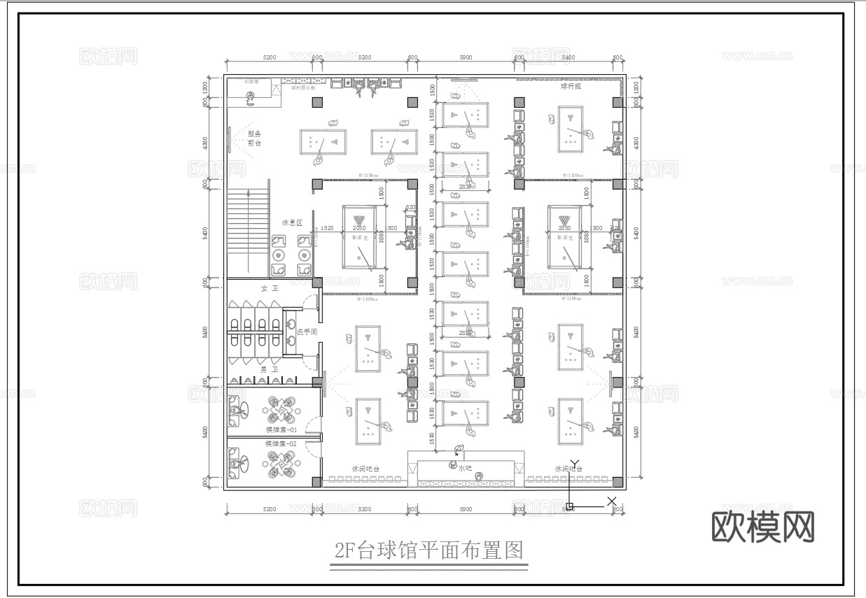 800平台球室 最新平面施工图合集cad施工图