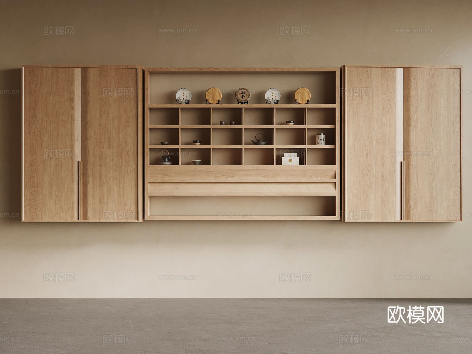 新中式茶叶柜su模型