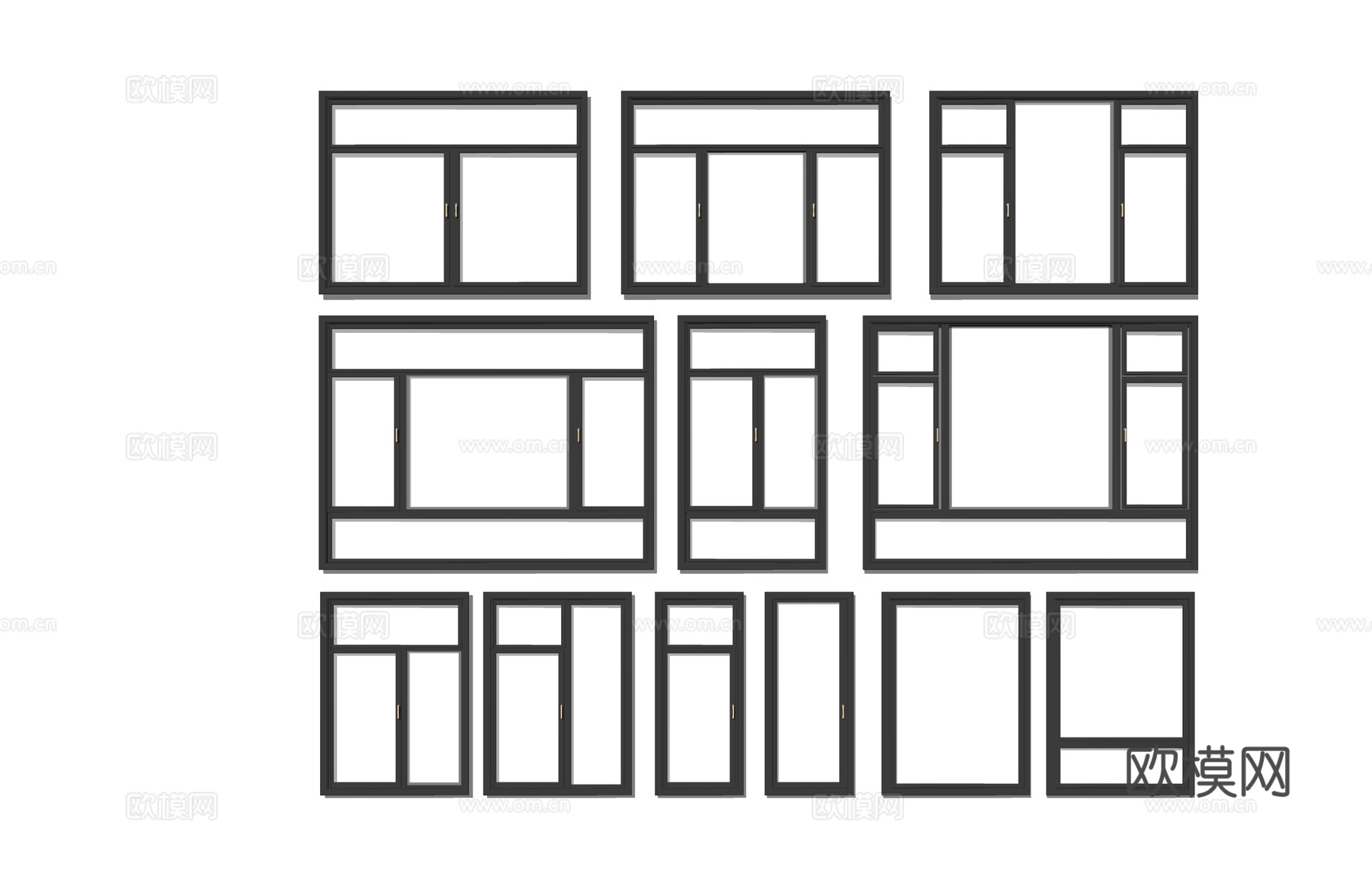 客厅 家装 门 卫生间 构件 推拉门 五金 卧室 窗su模型