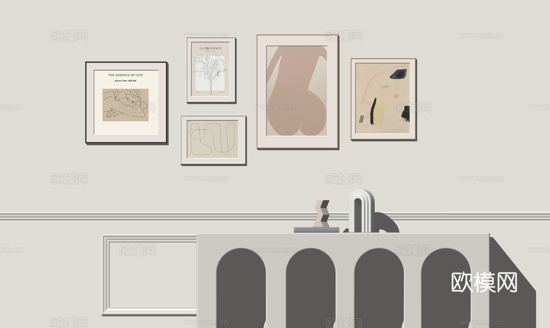 现代挂画端景集合su模型