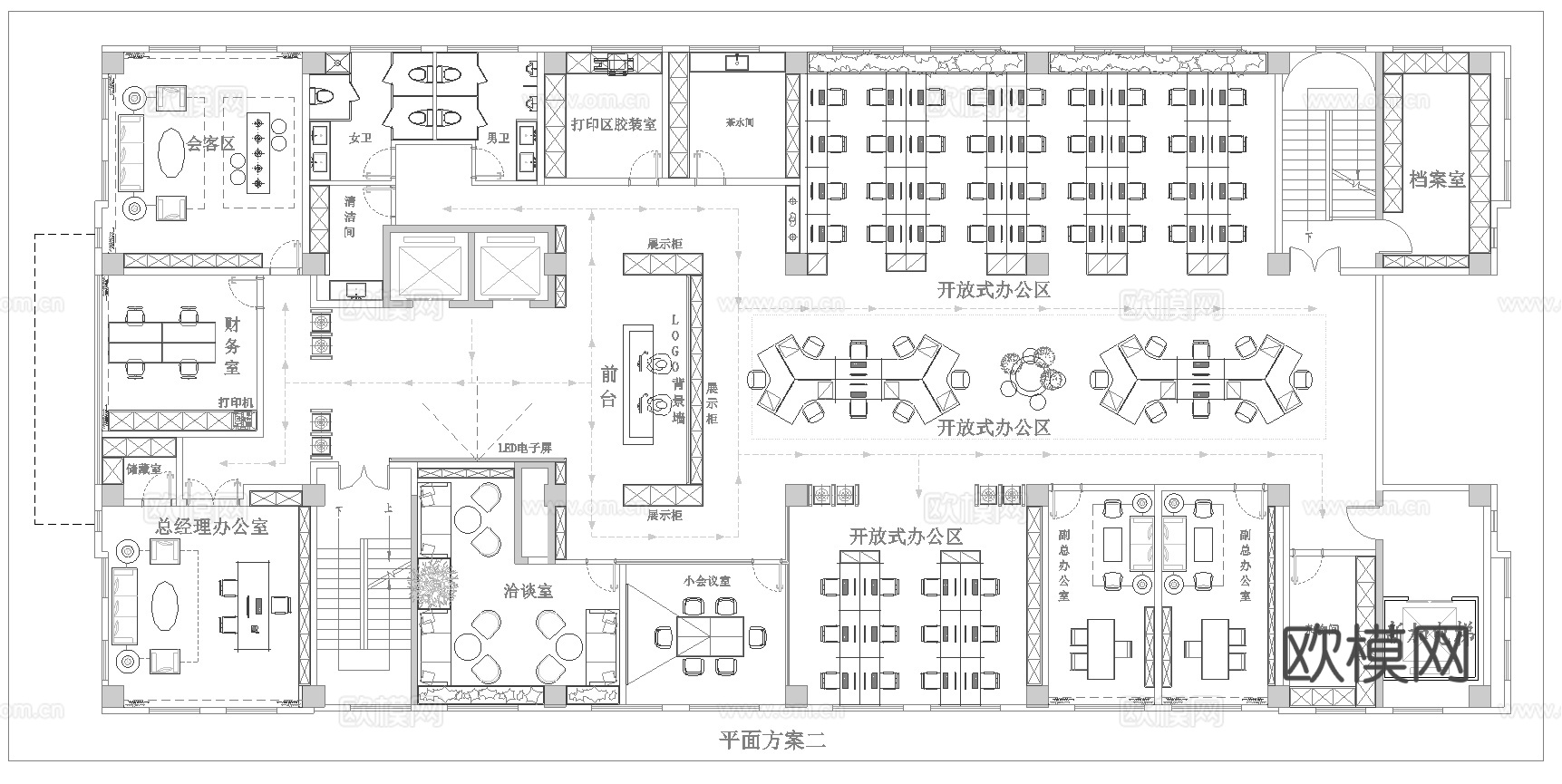 1000平办公室 最新平面施工图合集cad施工图