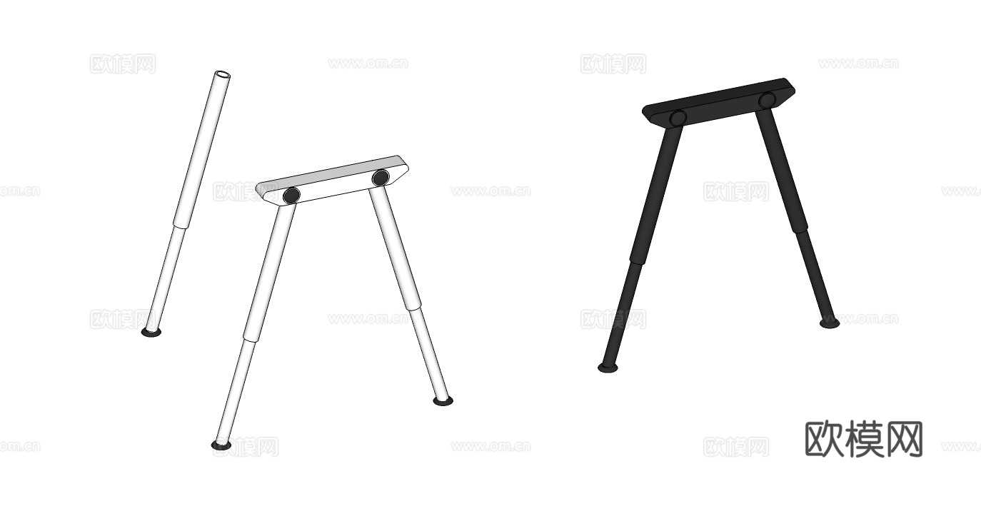 办公桌支撑脚su模型