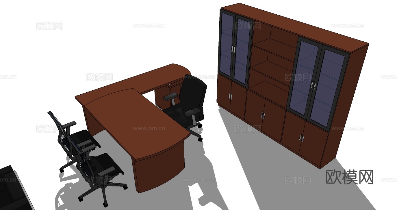 办公桌 办公椅 文件柜免费su模型