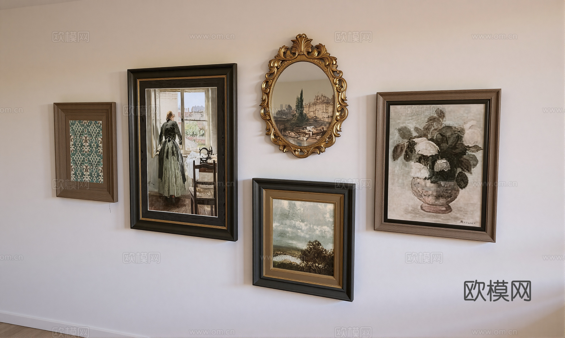 欧式挂画su模型