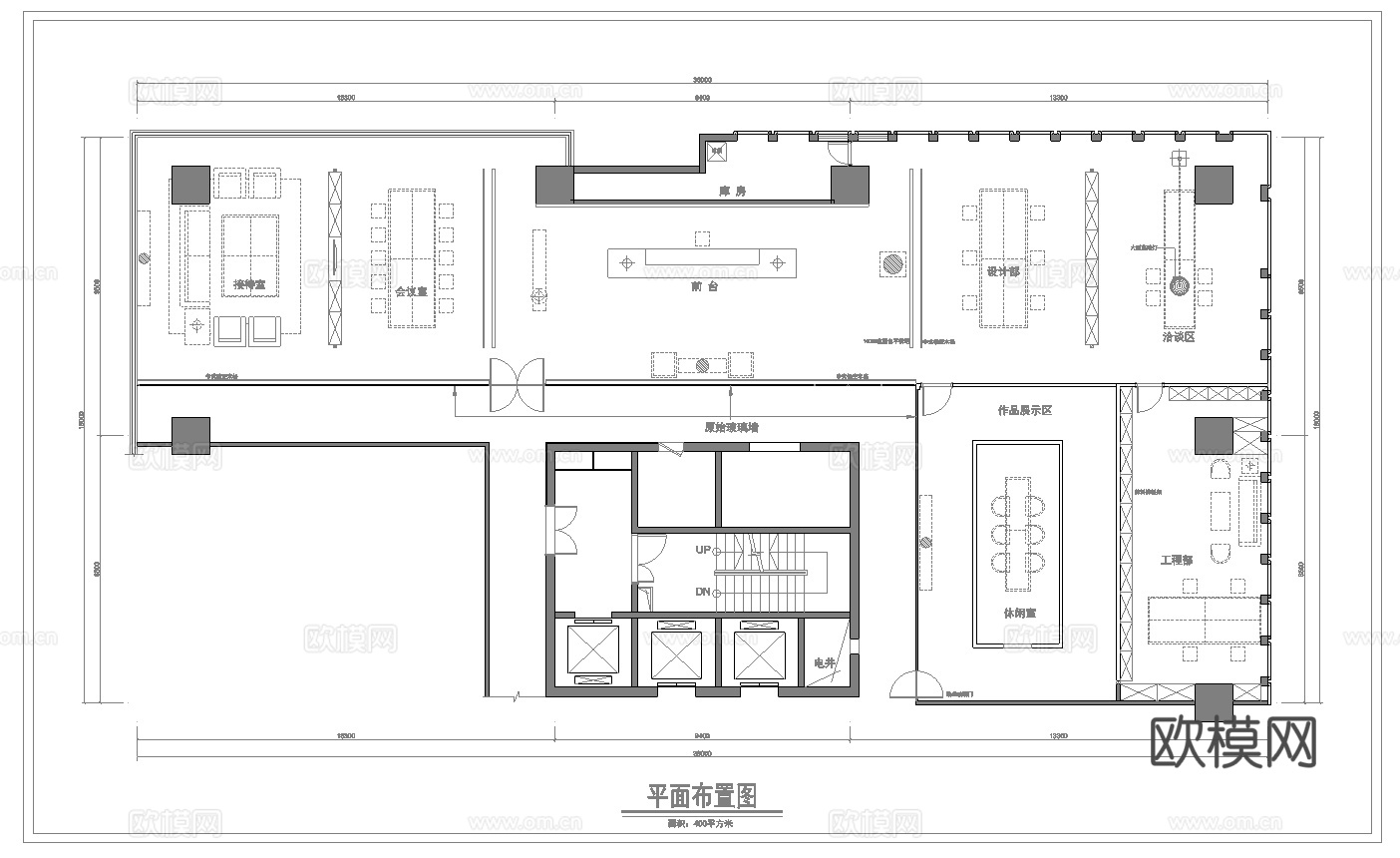 260平办公室 最新平面施工图合集cad施工图