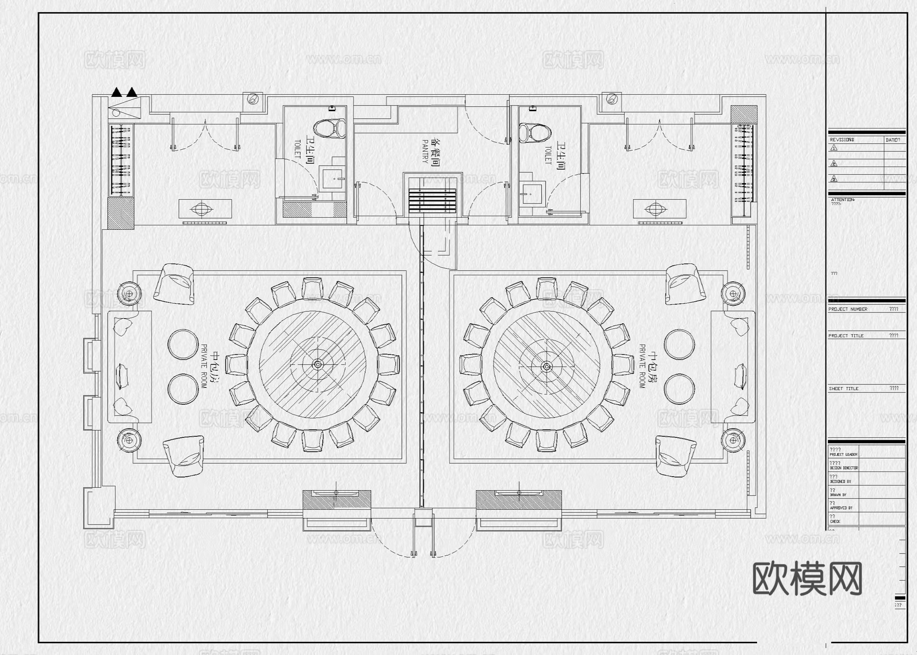 中餐厅 包厢 包房 包间 餐厅 餐饮空间cad施工图