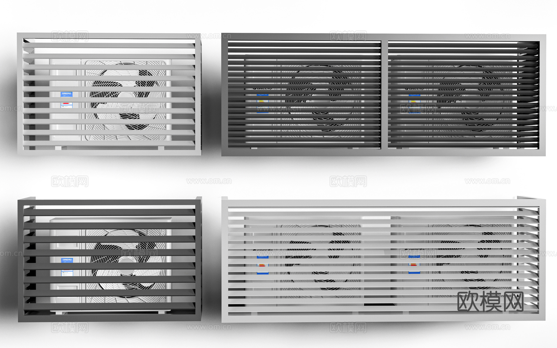 现代空调机位装饰架 空调外机装饰 空调位护栏su模型