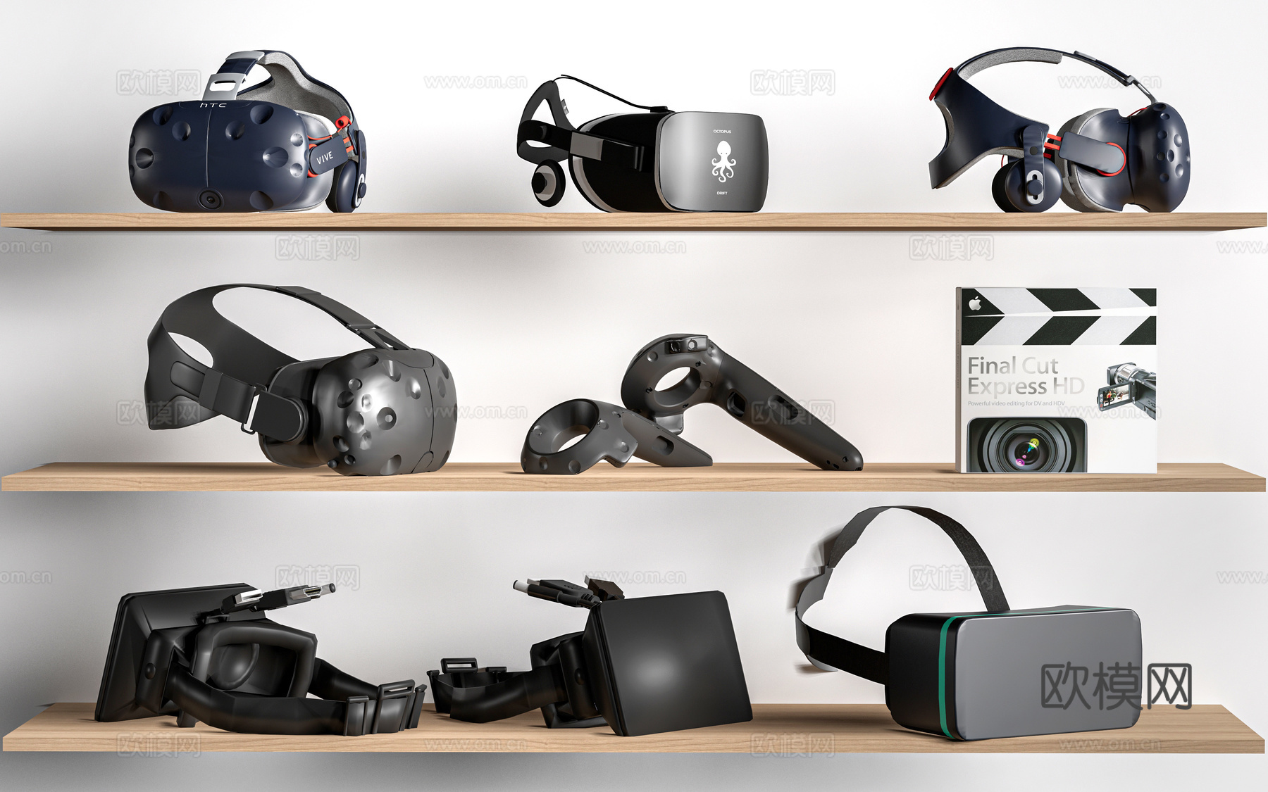 现代VR眼镜 虚拟现实器材 智能眼镜 3D眼镜su模型