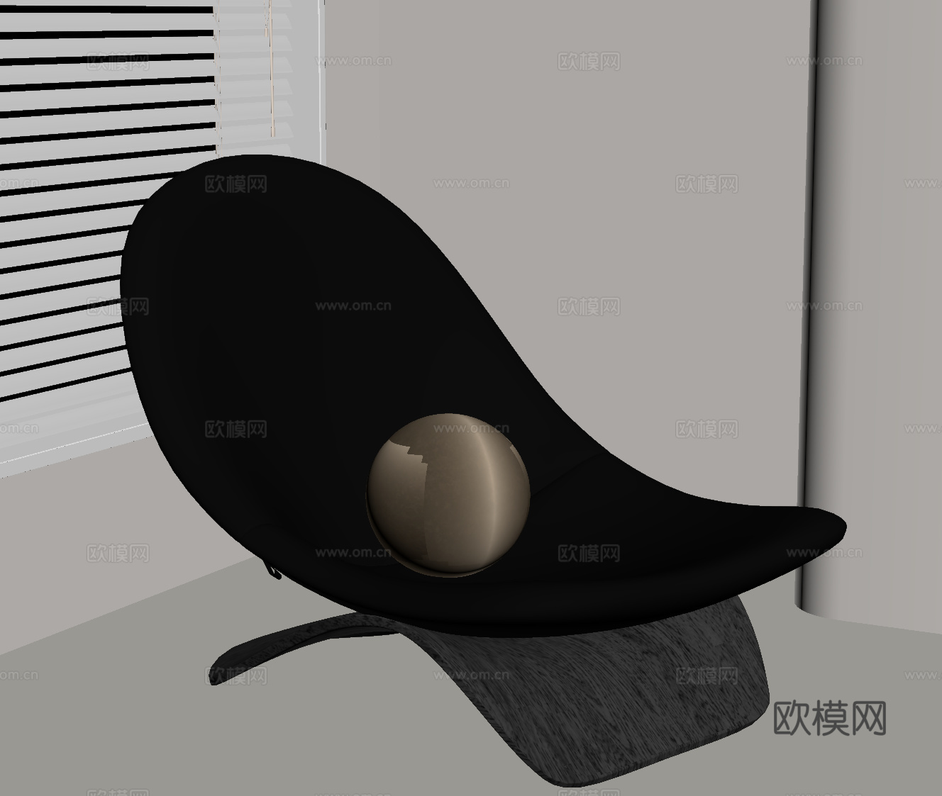 现代意式躺椅 休闲椅su模型