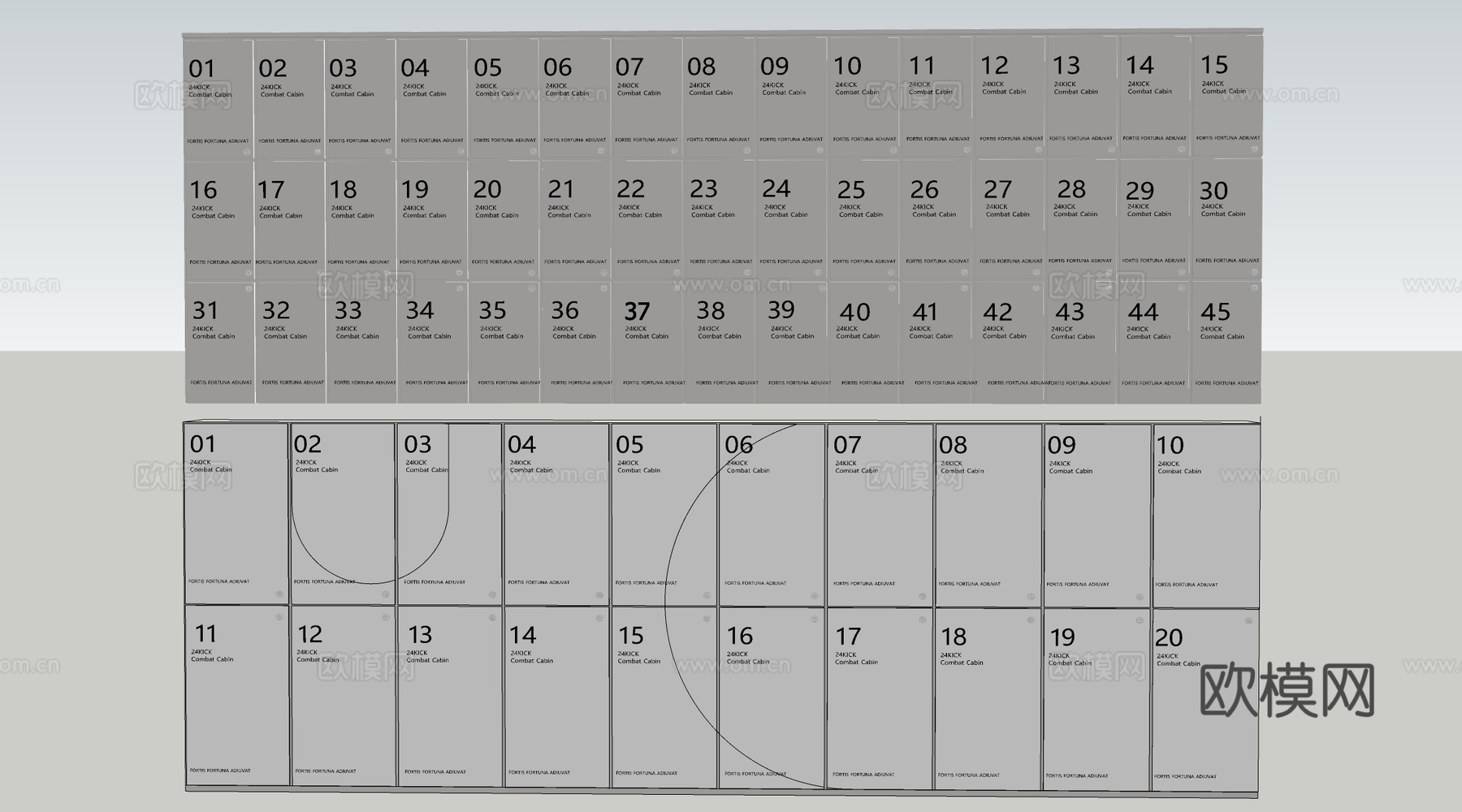 舞蹈教室更衣柜 储物柜 置物架su模型