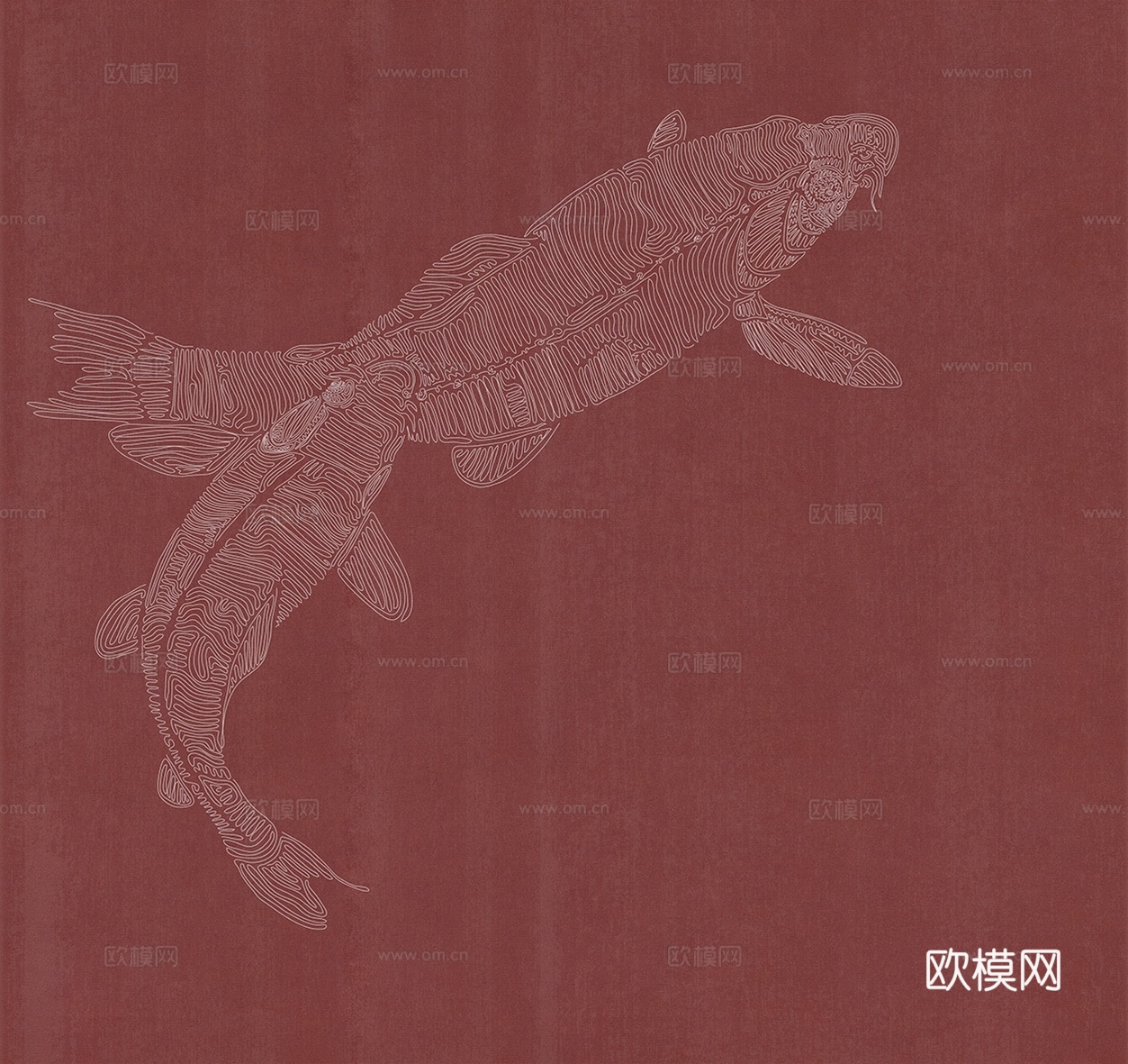 中式新中式金鱼锦鲤壁纸壁画装饰画