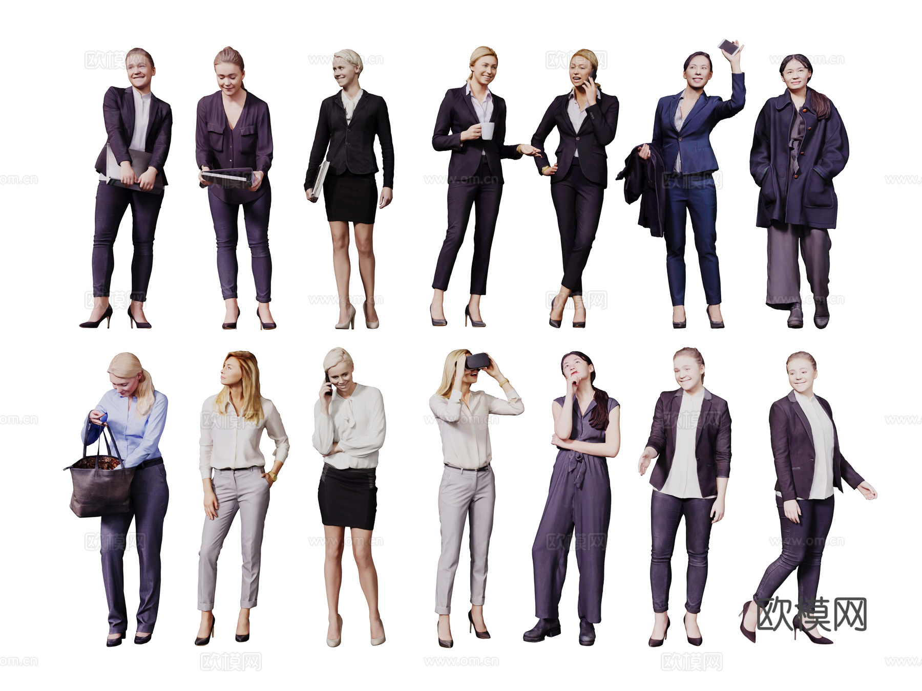 现代人物 男人 女人 商务人物 休闲人物 人物组合su模型