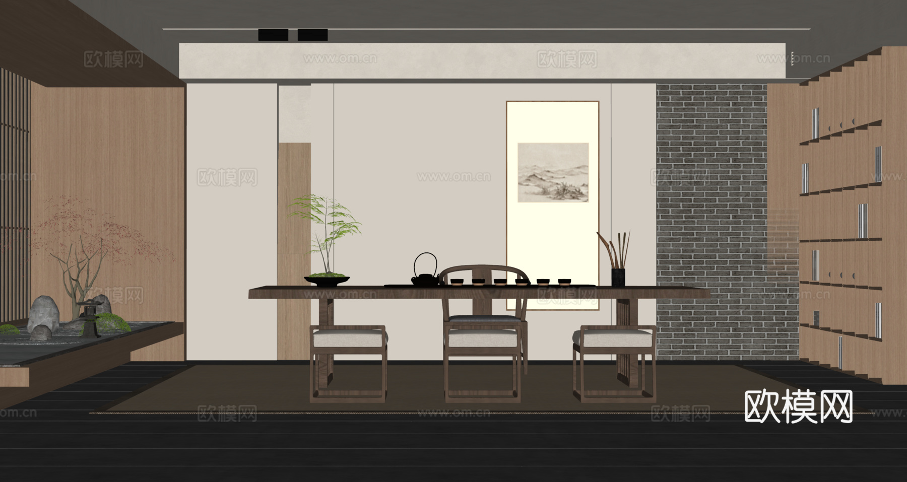 宋式茶室su模型