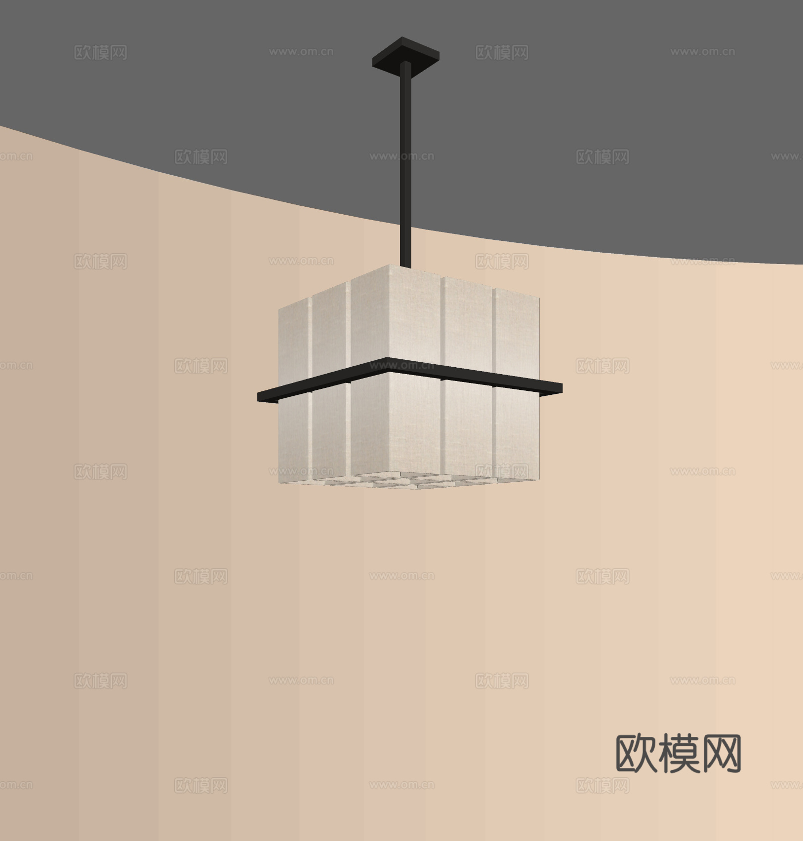 新中式餐厅吊灯 复古吊灯 大型吊灯 包间吊灯 多头吊灯su模型