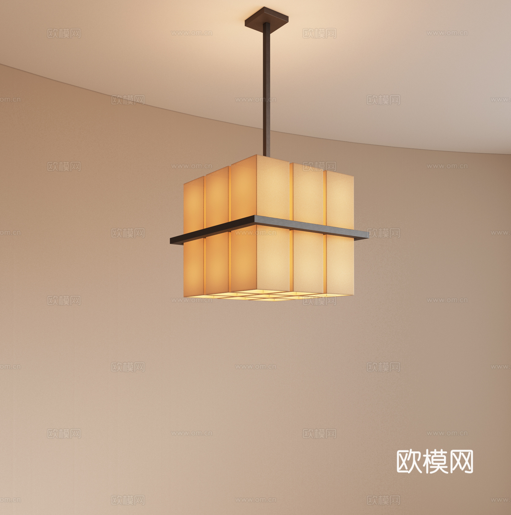 新中式餐厅吊灯 复古吊灯 大型吊灯 包间吊灯 多头吊灯3d模型下载