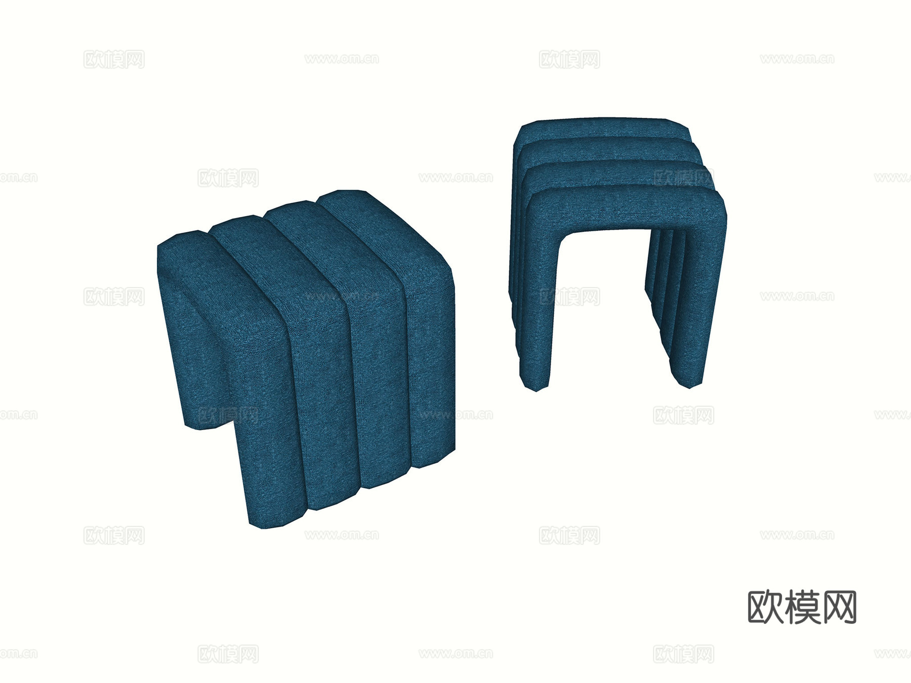 现代沙发边凳 沙发边凳 意式家具su模型