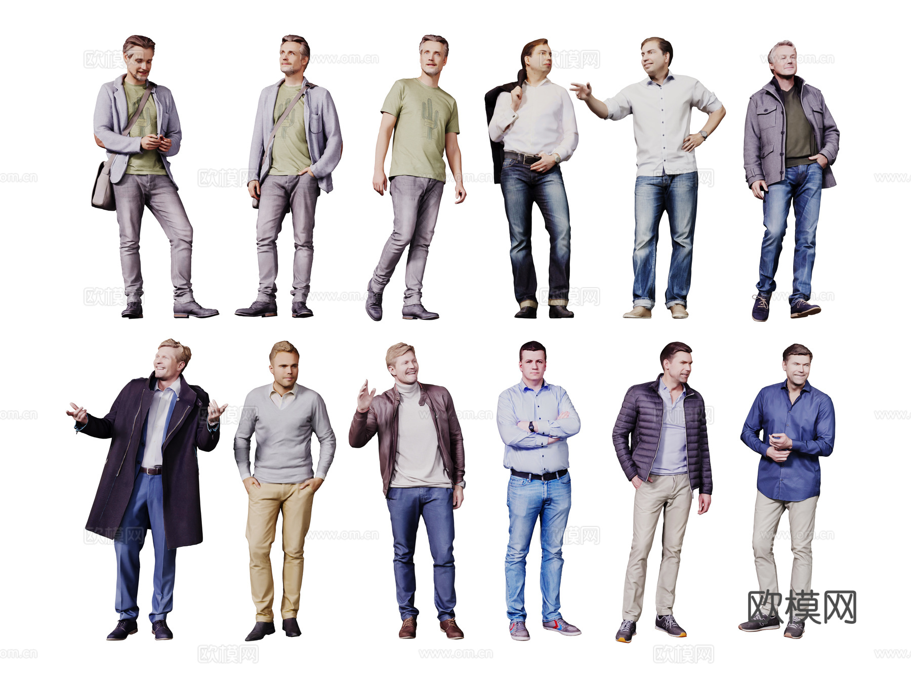 现代人物 男人 女人 商务人物 休闲人物 人物组合su模型