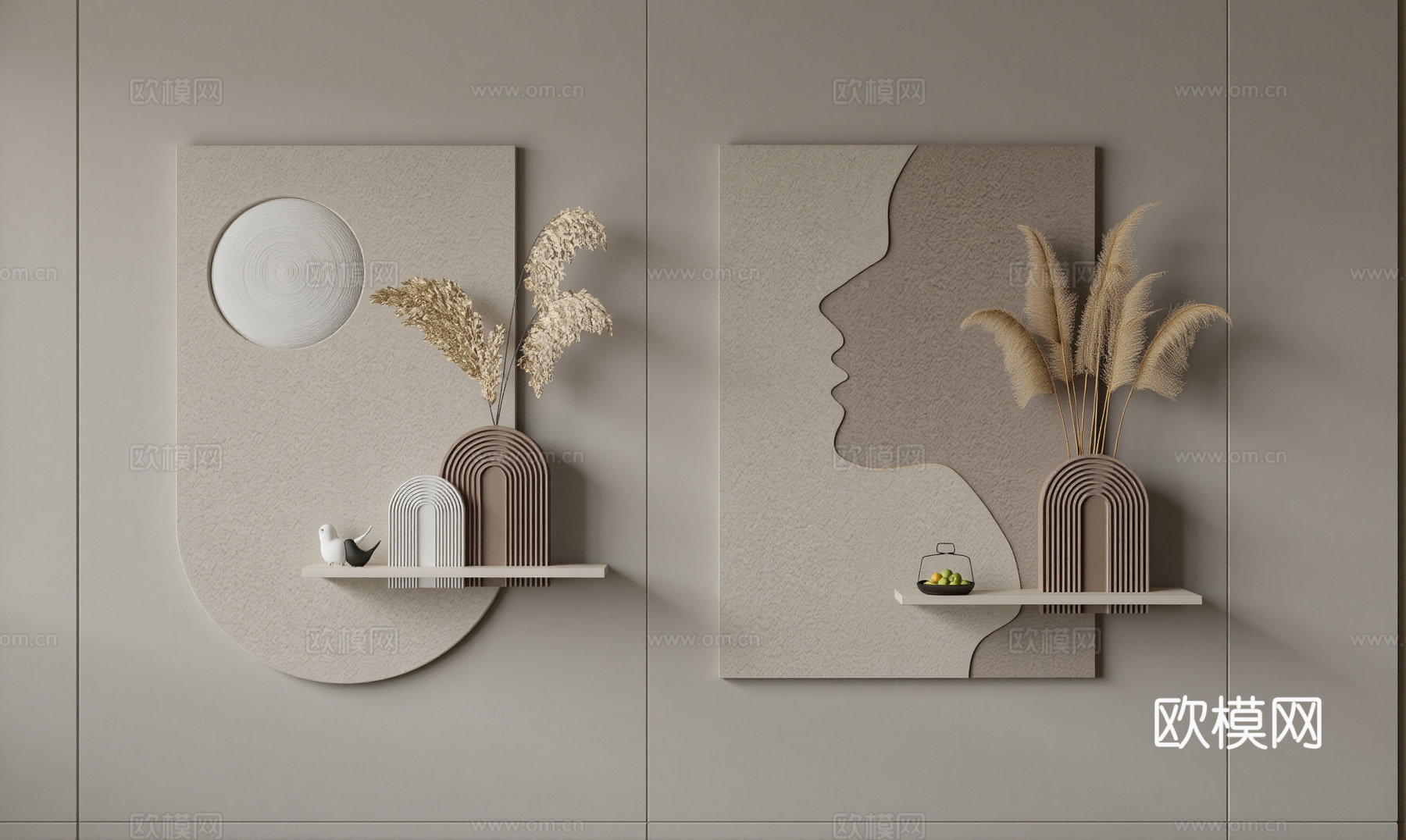 现代网红立体挂画su模型