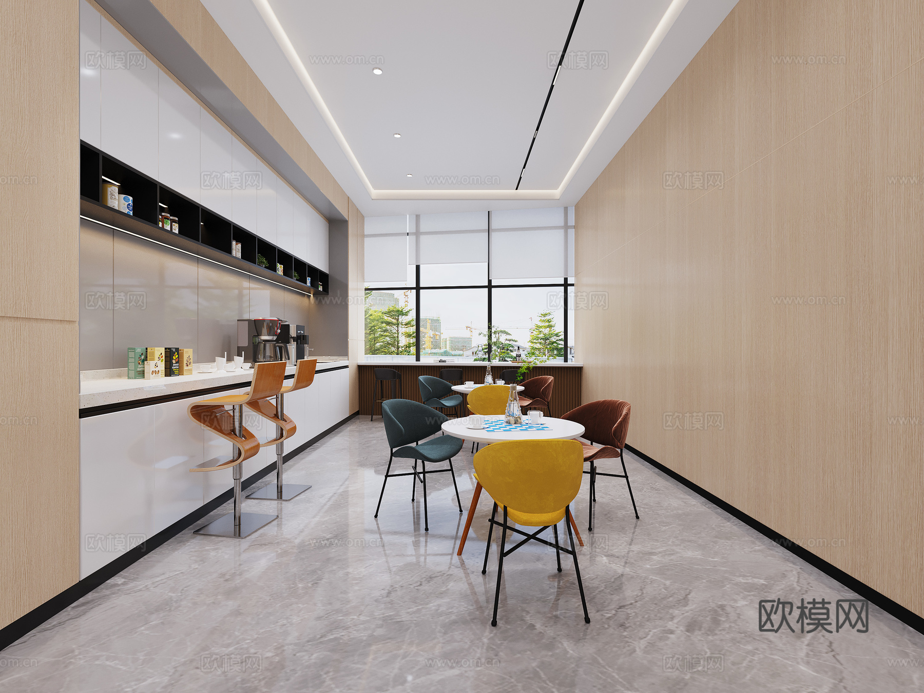 现代茶水间3d模型下载