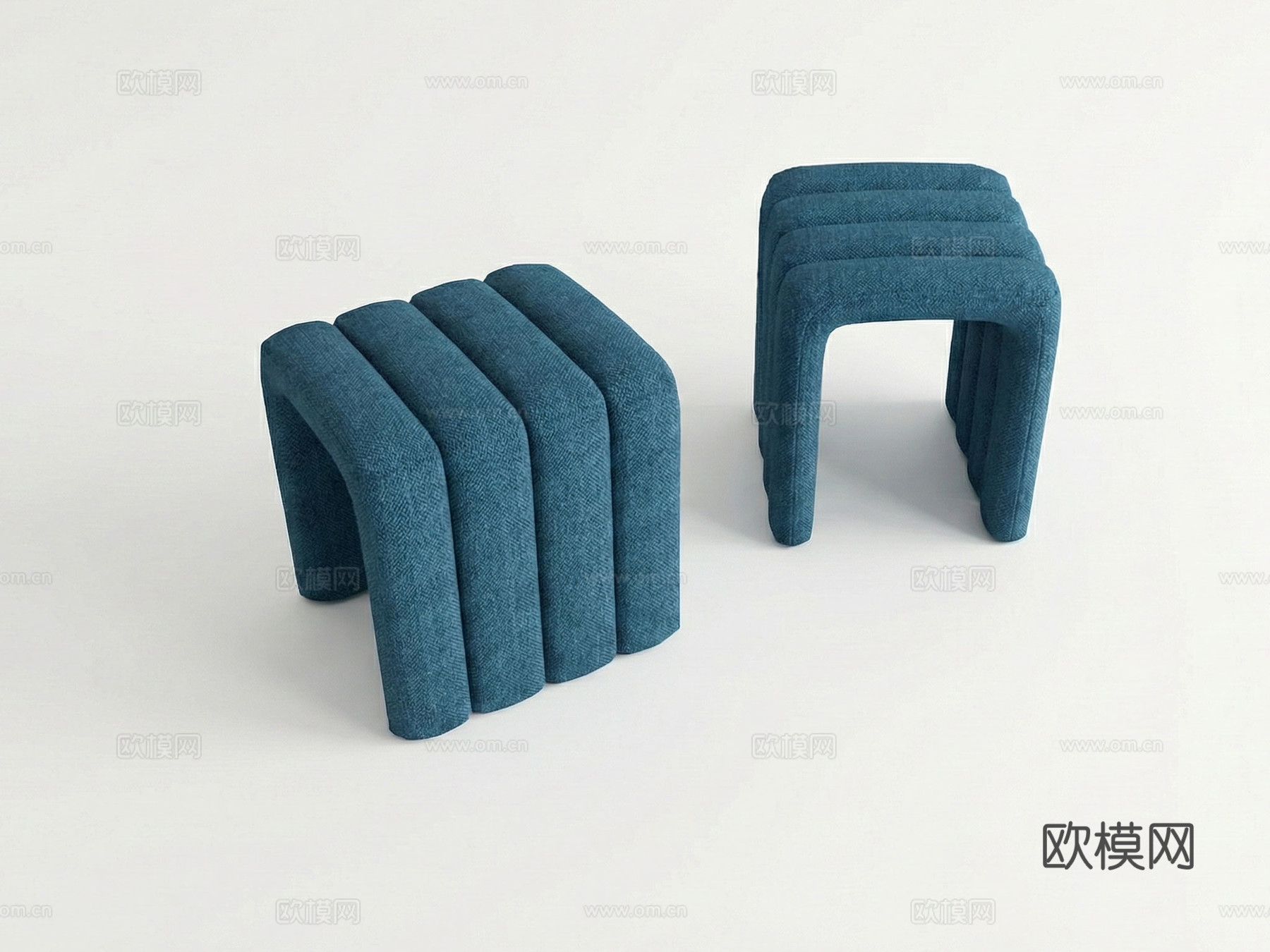 现代沙发边凳 沙发边凳 意式家具su模型