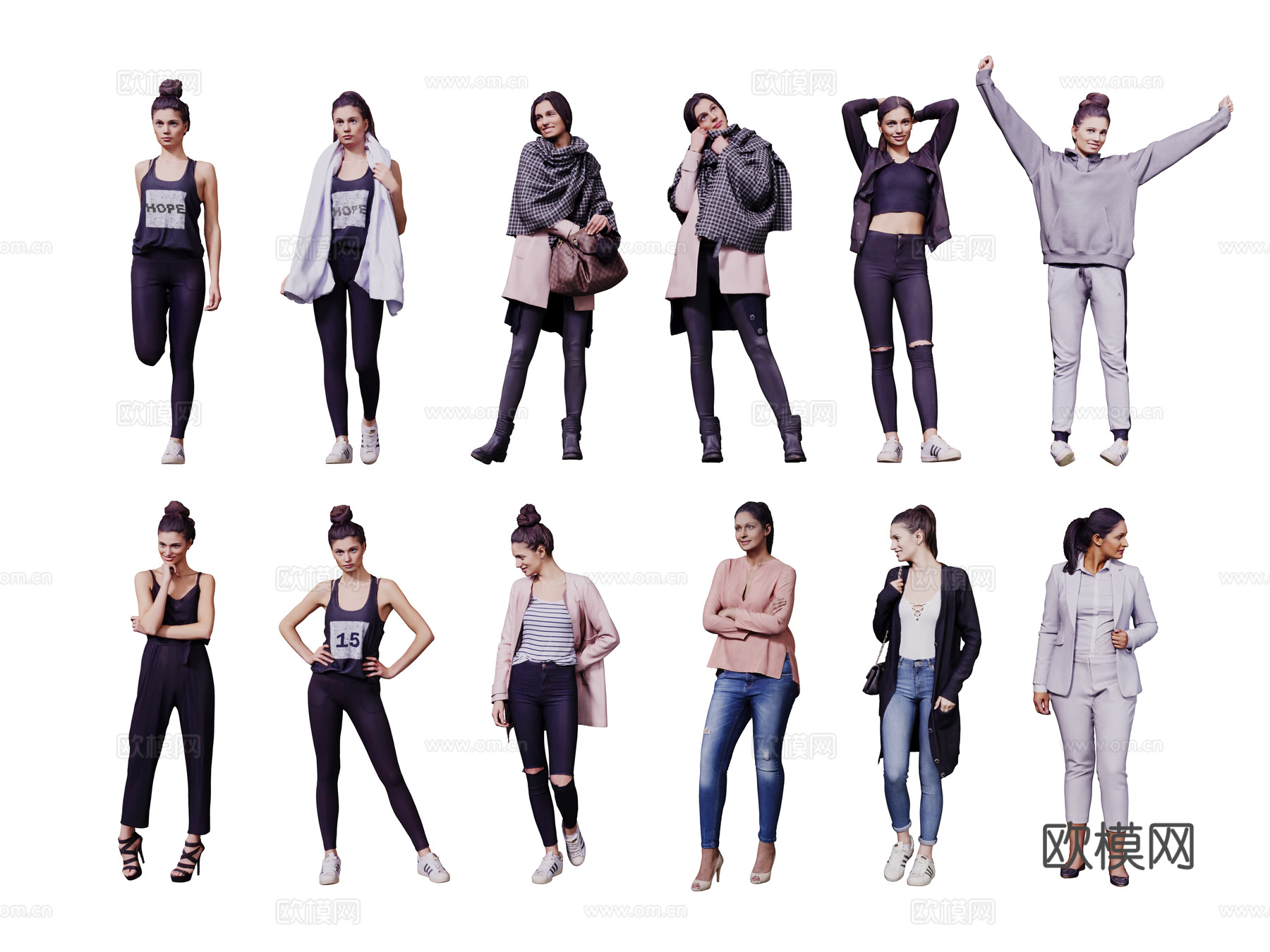 现代人物 男人 女人 商务人物 休闲人物 人物组合su模型