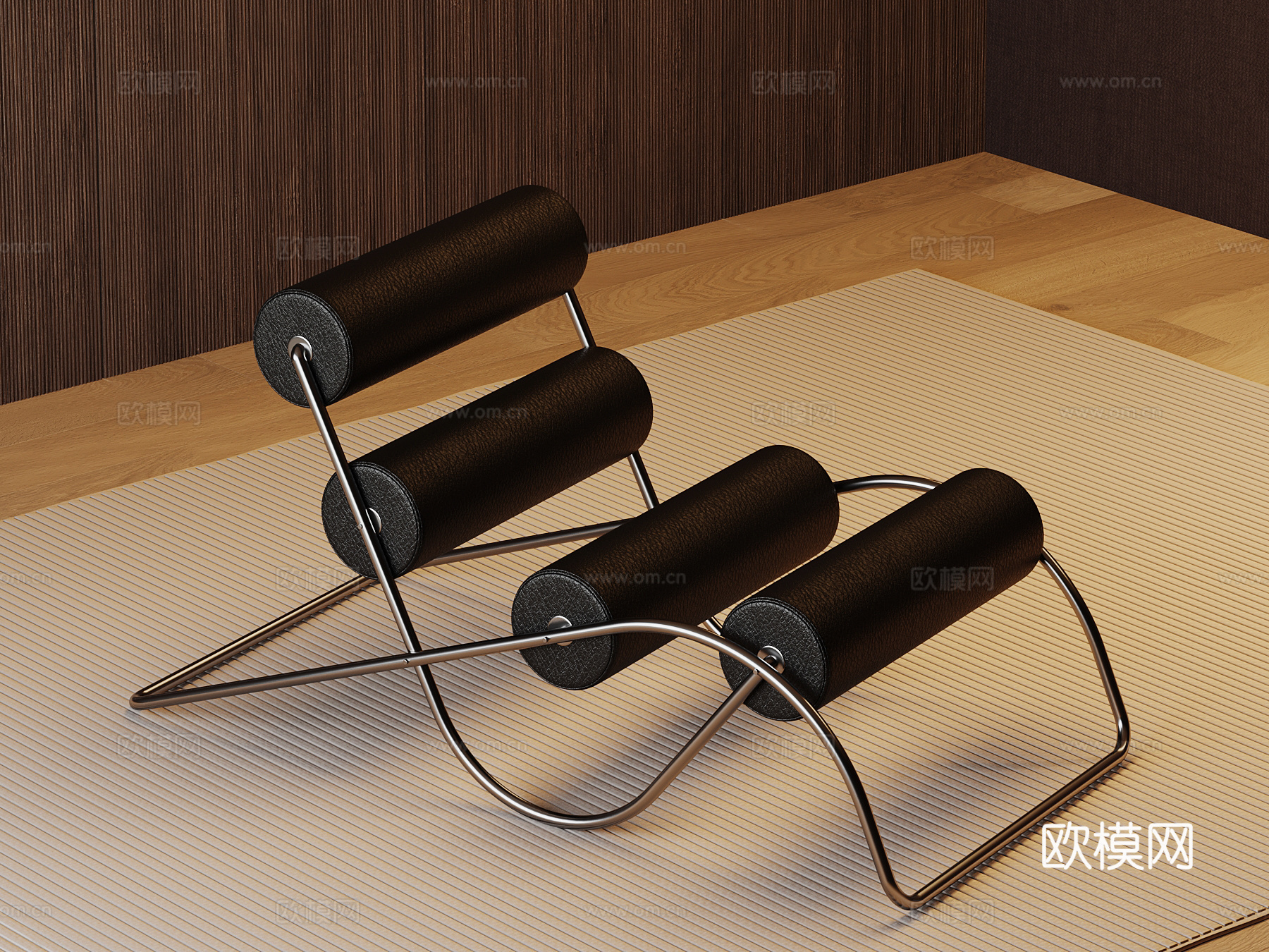 现代意式躺椅 休闲椅su模型