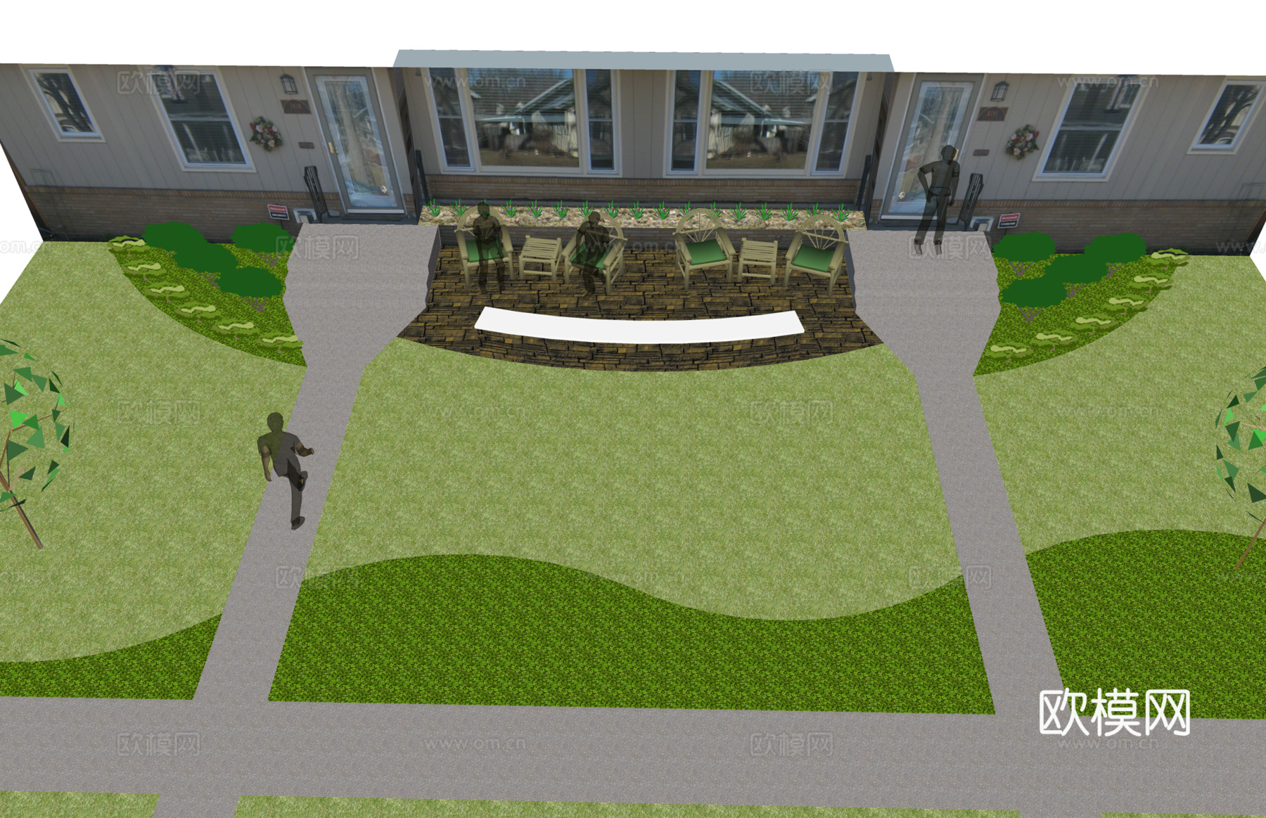 居住区 户外景观 公园 示范区 美丽乡村 景观 景观小品 地su模型
