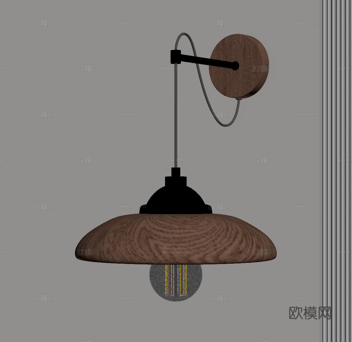 现代中古壁灯 吊灯 法式壁灯su模型