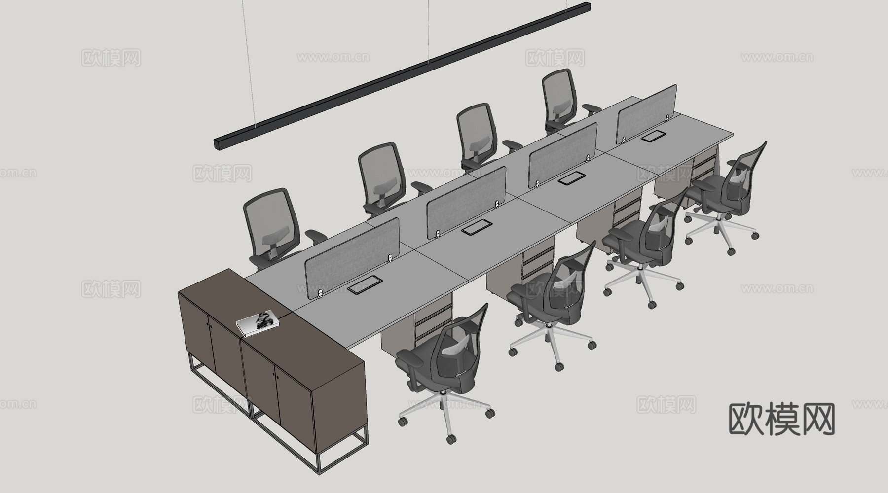 现代办公桌椅 办公家具 经理桌 老板桌su模型