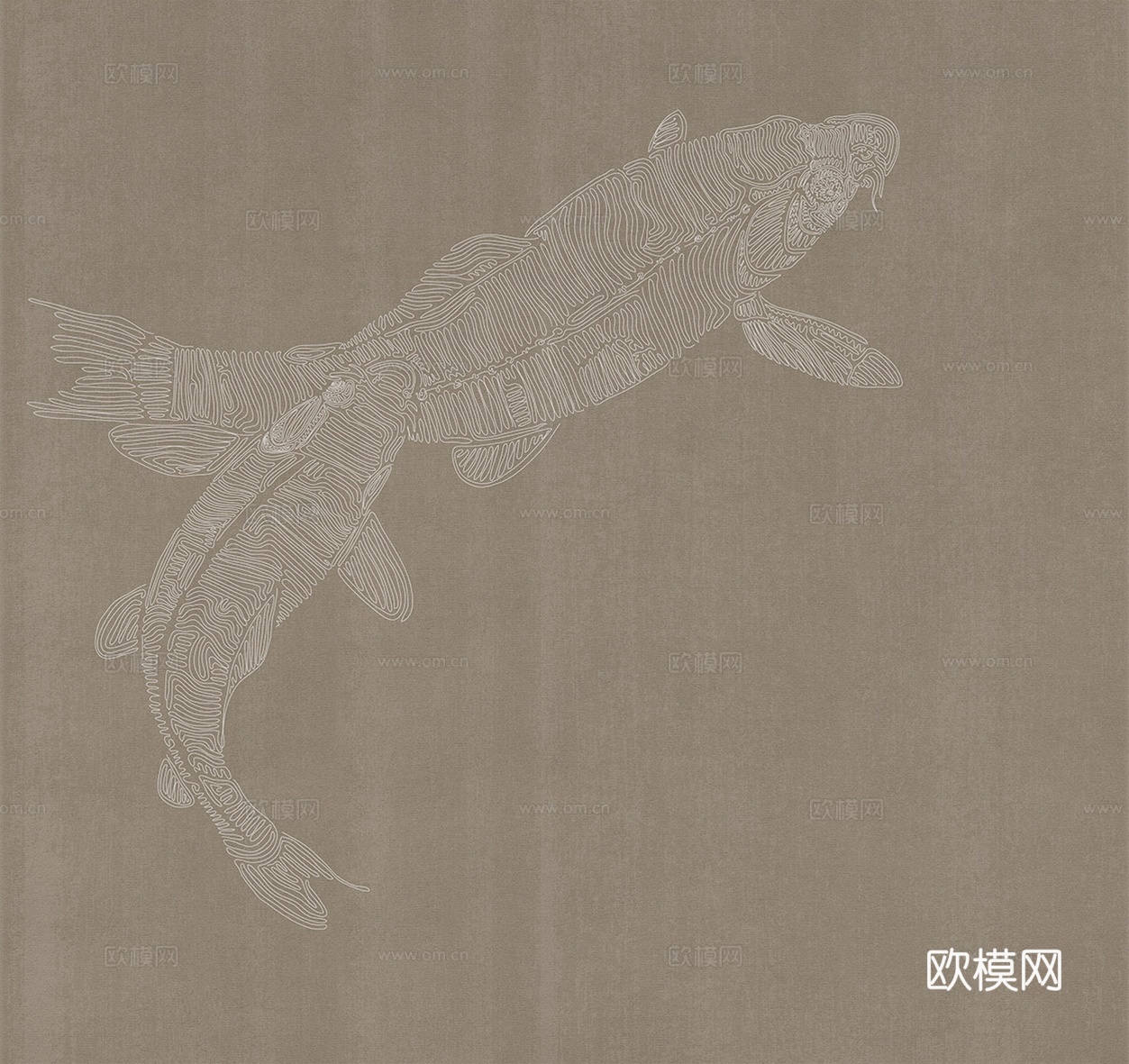 中式新中式金鱼锦鲤壁纸壁画装饰画