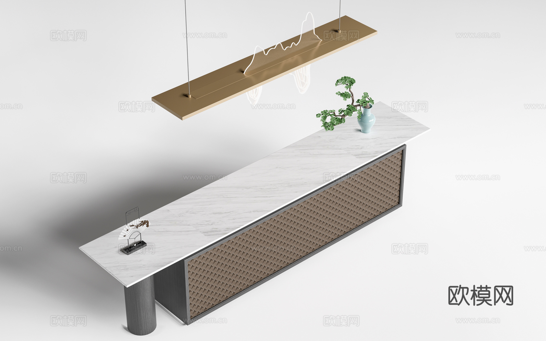 现代酒店吧台 休闲吧台 工装吧台 售楼部吧台su模型