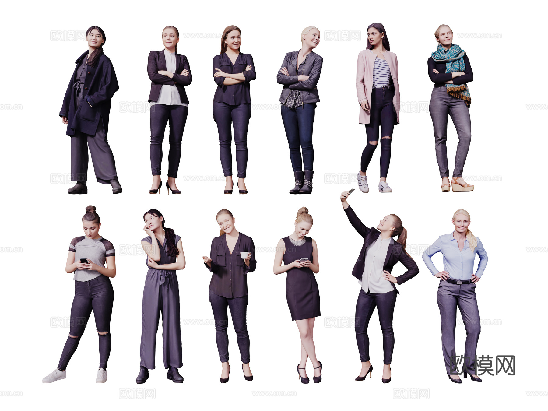 现代人物 男人 女人 商务人物 休闲人物 人物组合su模型