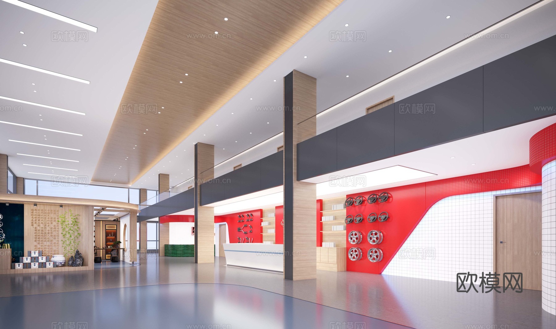 加油站超市休息区高速服务区3d模型下载（渲染图3）