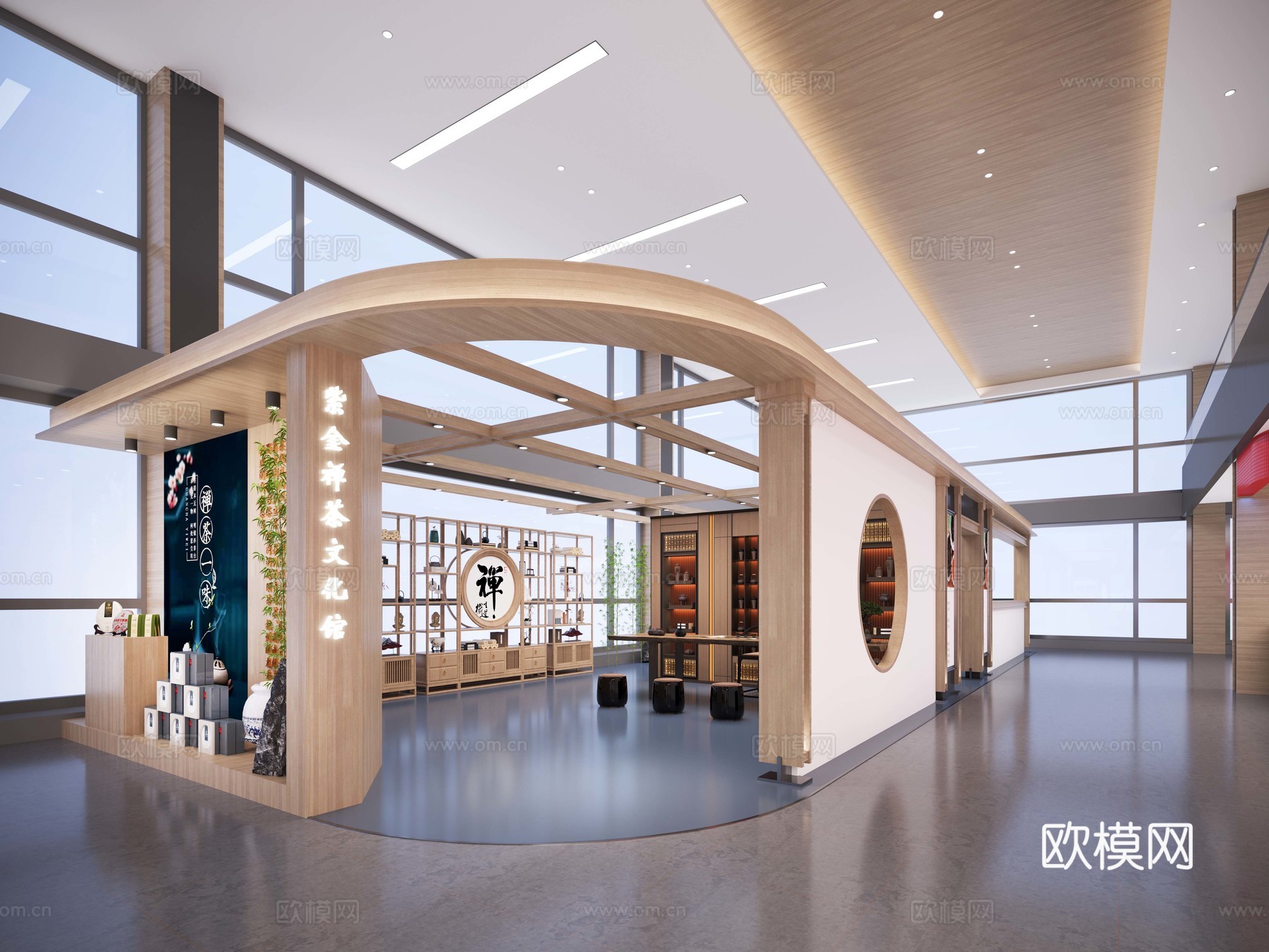 加油站超市休息区高速服务区3d模型下载（渲染图2）