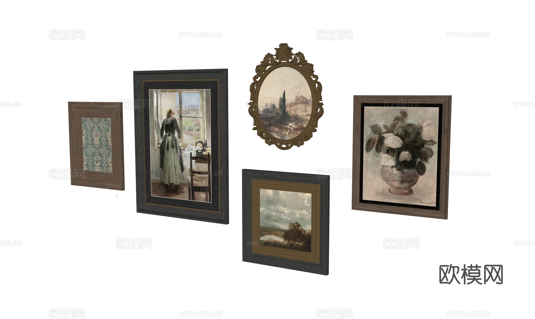 欧式挂画su模型