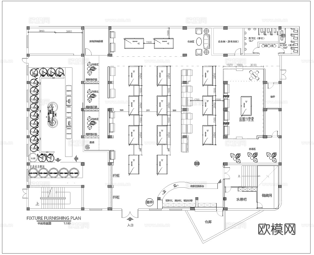 台球室棋牌室  最新平面施工图合集cad施工图