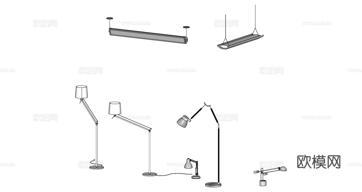 灯具 办公室灯具免费su模型