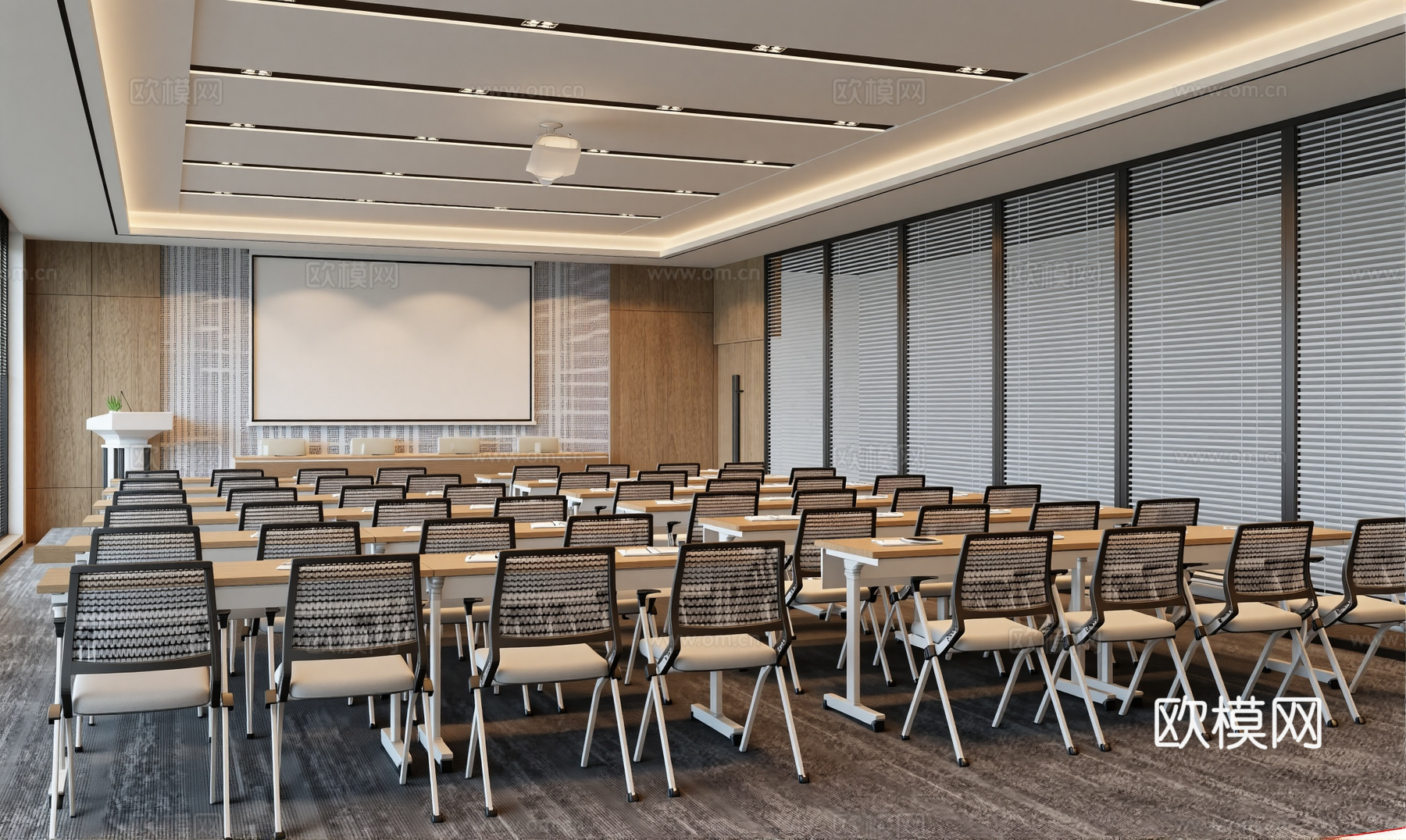 现代会议室su模型