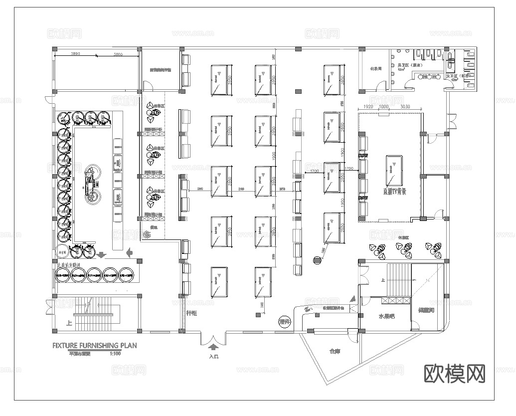 台球室棋牌室  最新平面施工图合集cad施工图
