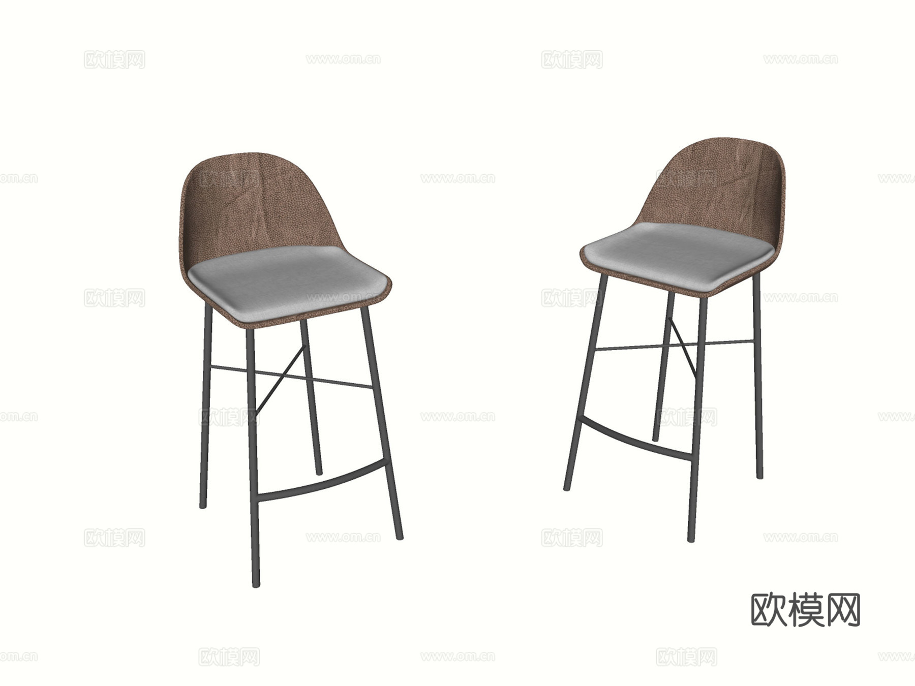 现代高脚凳 高脚凳 意式家具su模型