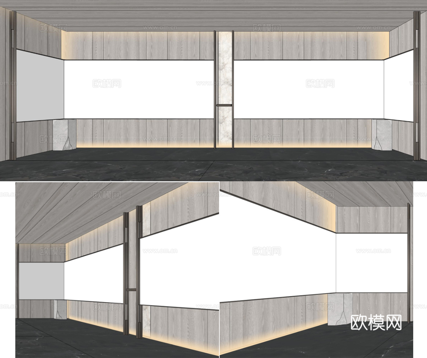 木饰面护墙板 广告区墙面 墙板节点图 墙面展示板cad施工图